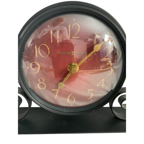 Howard Miller Black Marisa Metal Swirl Mantel Clock Tested Works Model 645-649 - Picture 2 of 6